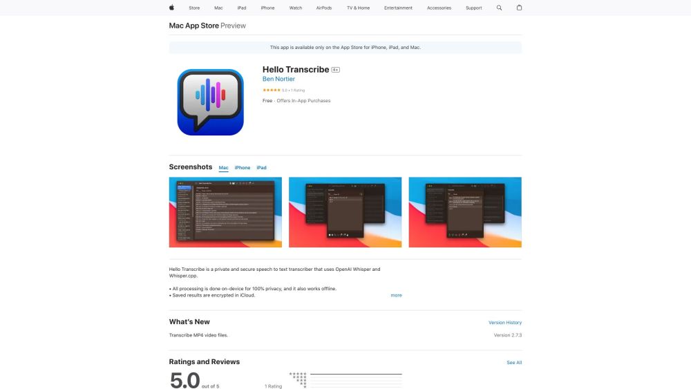 Hello Transcribe: Secure, Accurate OpenAI Whisper Transcription for iOS & Mac