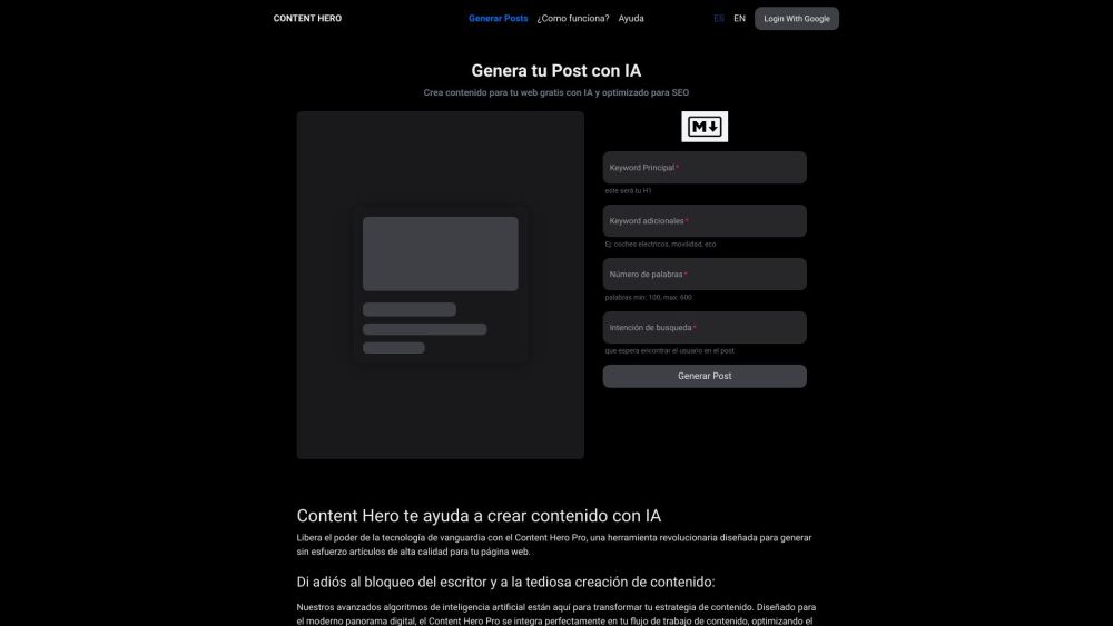 Content Hero: AI-Powered SEO Content & Blog Post Generator
