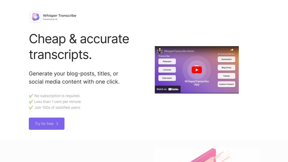 WhisperTranscribe: Affordable, Accurate Transcripts & Summaries with GPT 3.5 Turbo