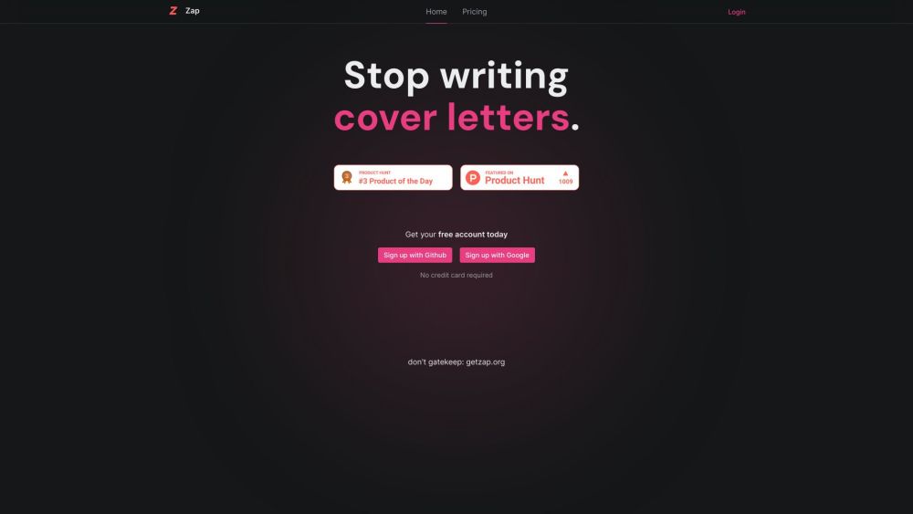 Zap: AI-Driven Instant Custom Cover Letters with OpenAI & React
