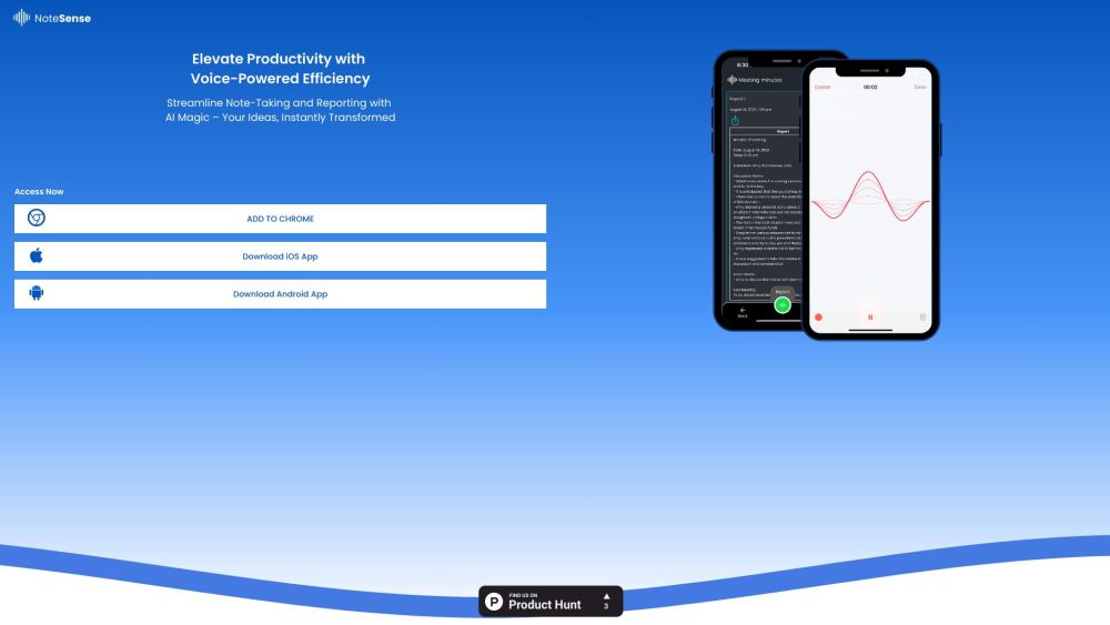 NoteSense: Voice Notes, AI Reports, Boost Productivity