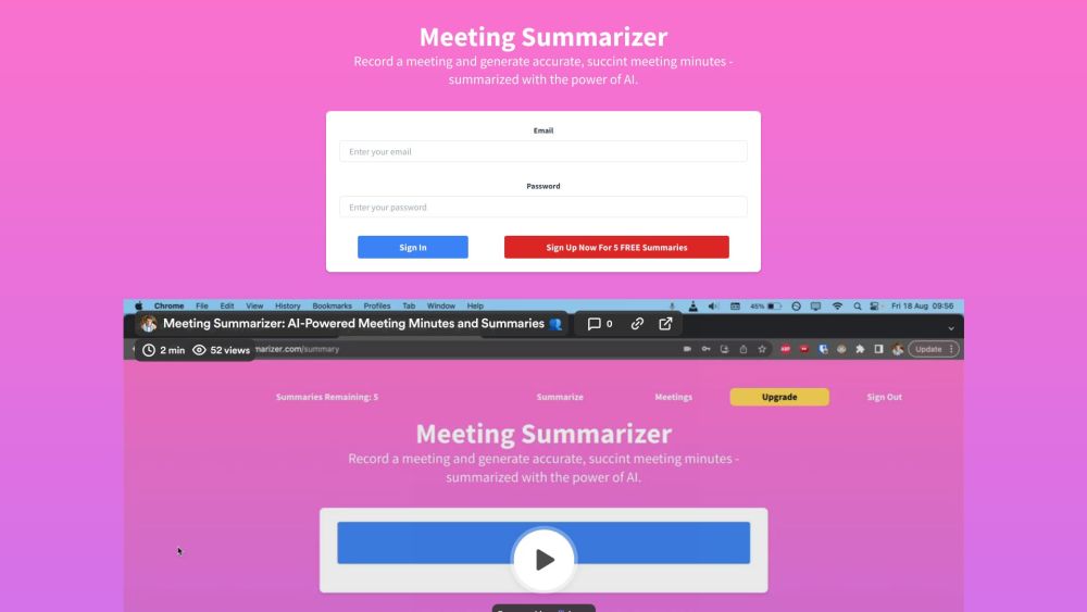 Meeting Summarizer: Record, Transcribe, Extract Key Details Effortlessly