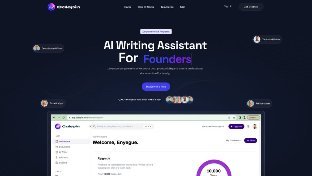 Calepin: AI Docs, 500+ Templates, Real-Time AI, Multilingual Output