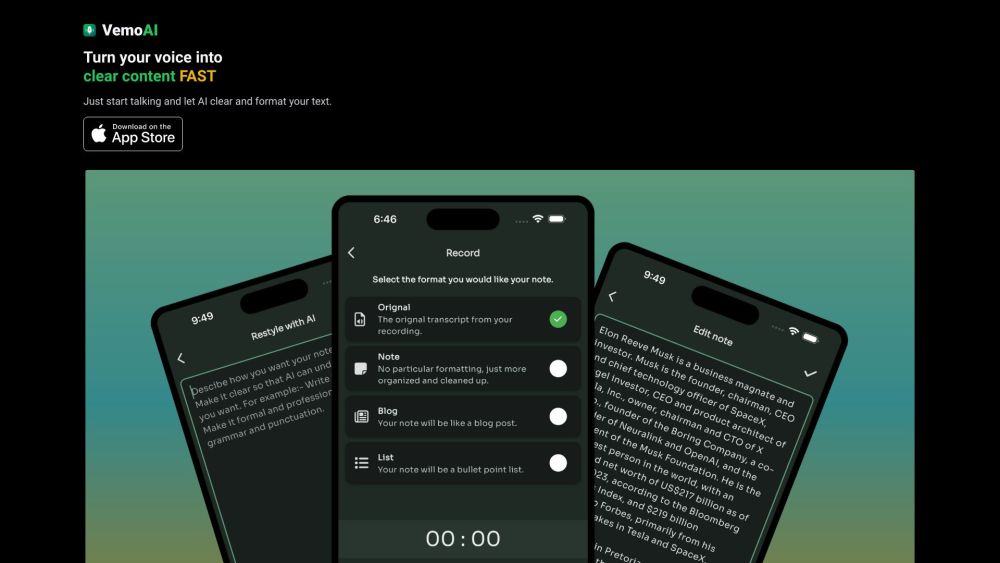 Vemo AI: Effortless Voice-to-Text Transcription for Easy Content Creation