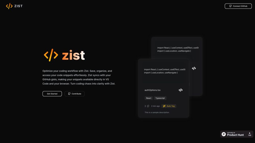 Zist: AI Auto-Tagging, Advanced Search, Code Snippets Manager