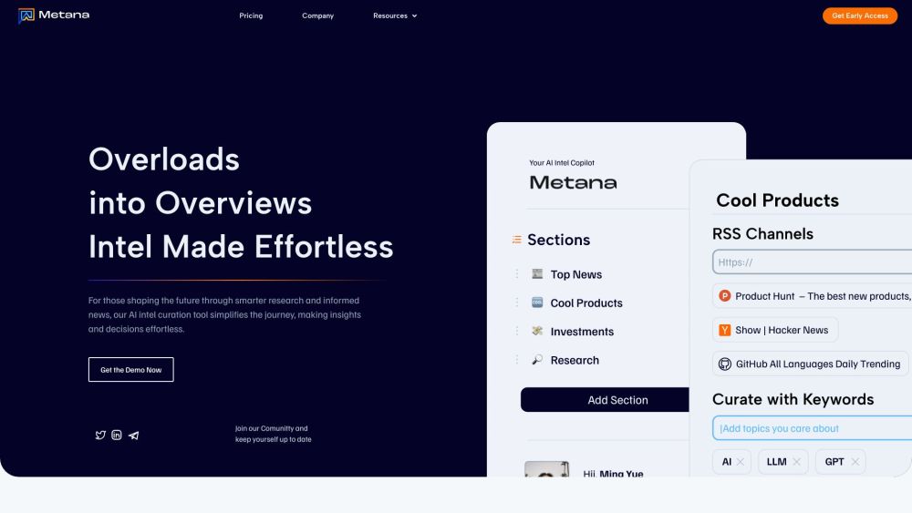 Metana: Effortless Info Curation, Quick Insight Handling Tool