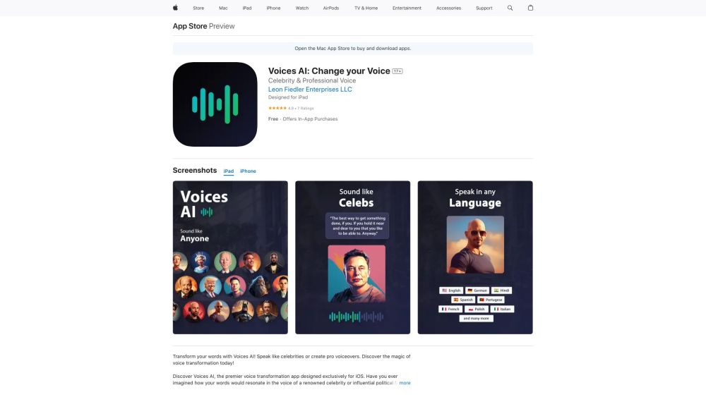 Voices AI: Realistic Celebrity Voices, Fast Text-to-Speech