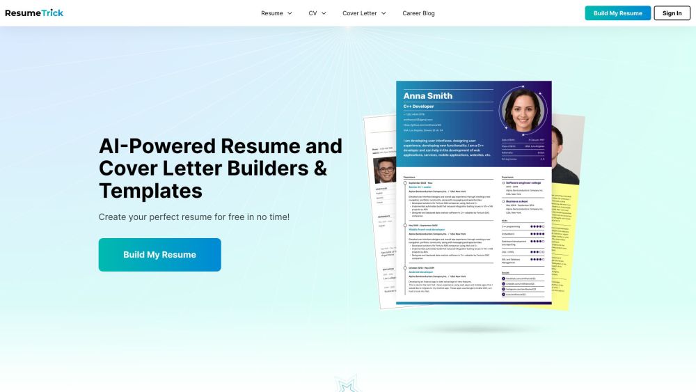 Resume Trick : Free Online Resume & Cover Letter Builder Craft Professional