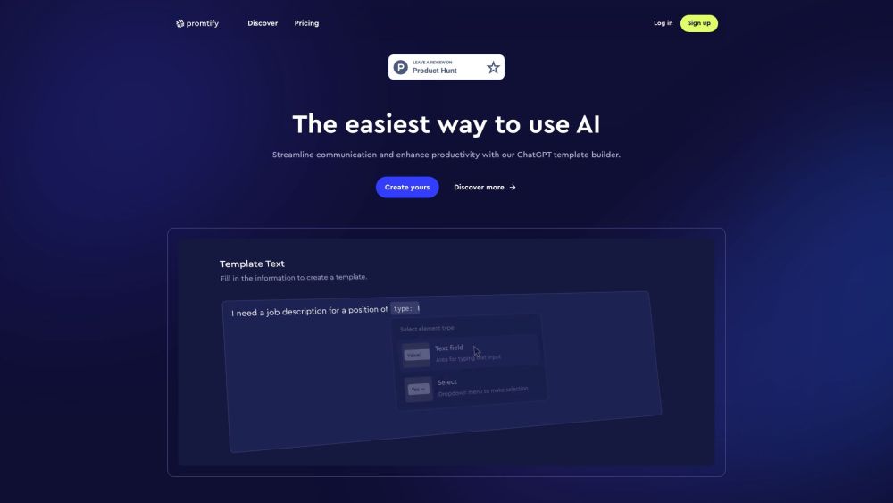 Promtify: Transform Prompts into Templates, Share & Enjoy