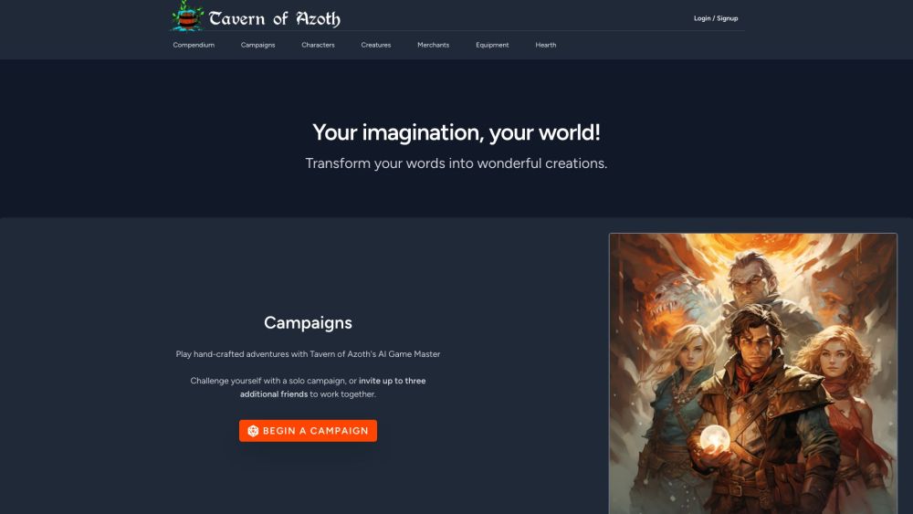 Tavern of Azoth: AI-Powered RPG Content Creation Tool : Endless Quests, NPCs & Worlds for Immersive Storytelling
