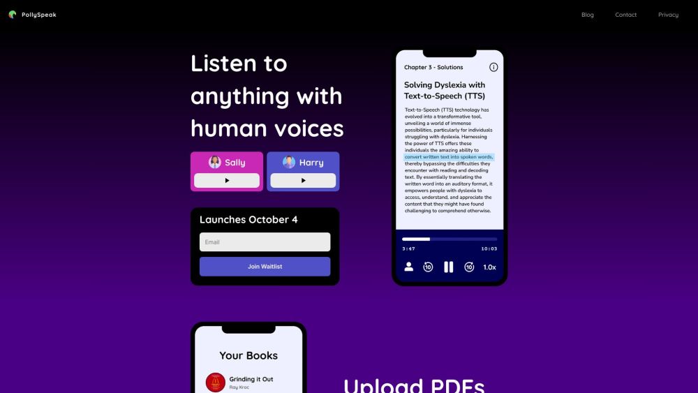 PollySpeak: Text to Speech, Minimize Distractions, Enhance Accessibility