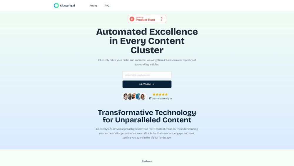 Clusterly.ai : AI-Driven Content Creation, Keyword Research & SEO Automation
