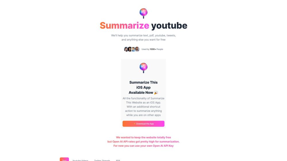 Summarize This: Free Text, PDF, Video Summaries : Save Time, Capture Insights