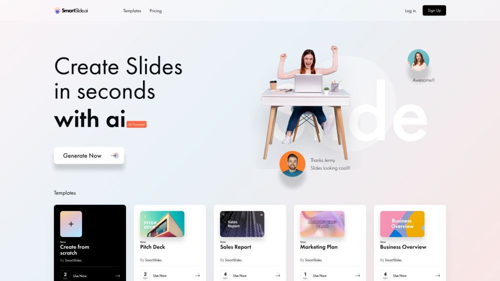 SmartSlide: AI-Created Slides for Pitch Decks & Marketing Plans