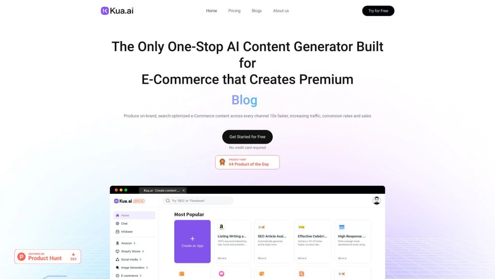 Kua.ai: AI Content Generator for E-Commerce - Amazon Listings, Product Photos & Social Posts Maker