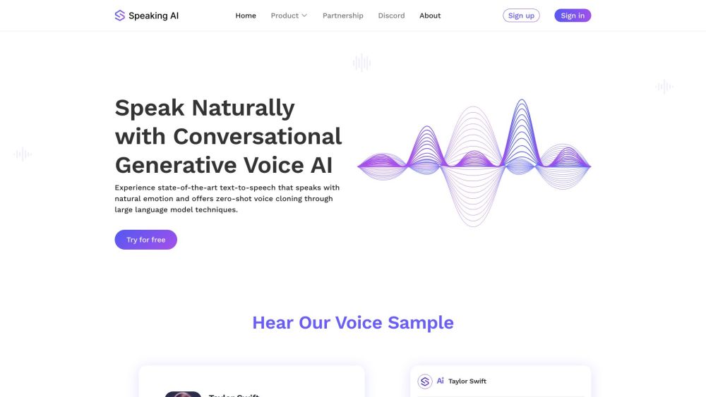 Speaking AI: Capture Your Tone in 3 Seconds – Natural Voice Replication Speaking AI: Capture Your Tone in 3 Seconds – Natural Voice Replication