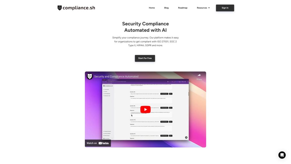 Compliance.sh: AI-Powered Compliance Automation for ISO 27001, SOC 2, HIPAA, GDPR