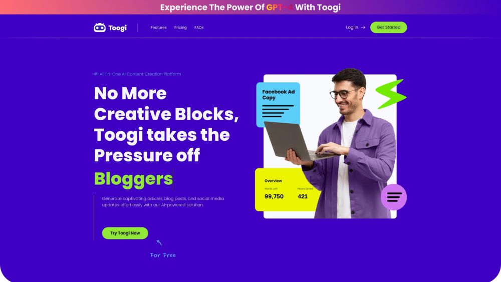 Toogi: AI Content Creation for Blogs, Images & Voiceovers