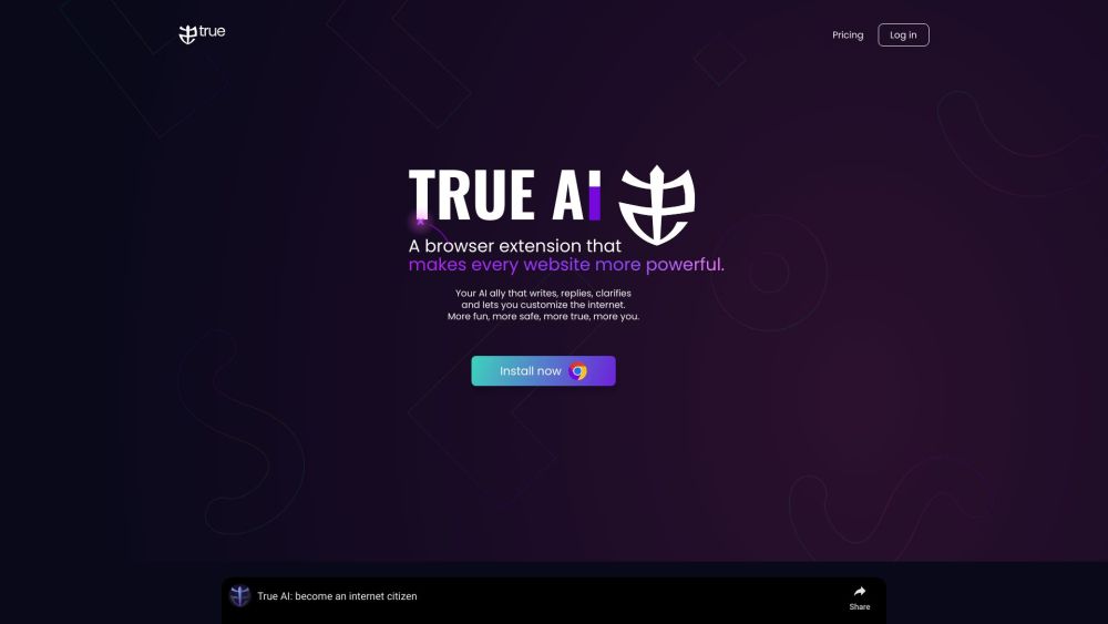 True Extension: Free AI Tool for Safe, Verified Online Writing : Hides Abuse, Spam & Hate. Bias-Free, Truthful Web Experience.