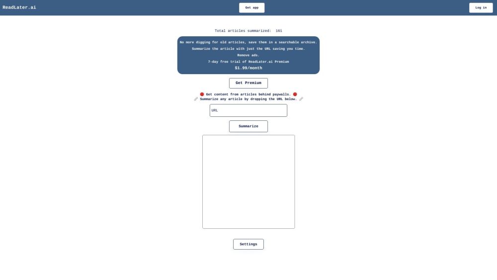 ReadLater.ai : AI Summarizer, Save Articles, Boost Comprehension