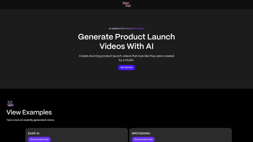 GenVid : AI-Powered Demo Videos to Showcase Software Features