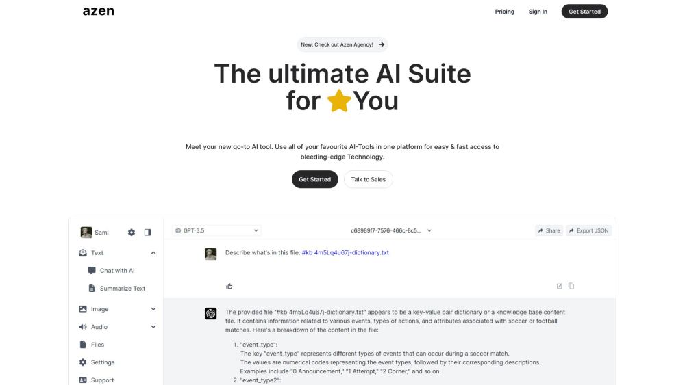 Azen: Free AI Platform with ChatGPT, DALL·E 2 & ElevenLabs