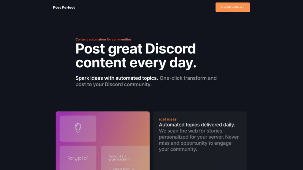 Post Perfect: Automate Discord Content Workflow, Schedule & Manage Posts Easily