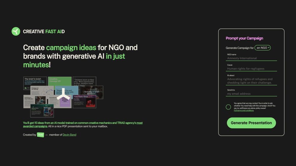 TRIAD Creative Fast AID: AI Ideas, Quick Campaigns, Boost Brand Reality