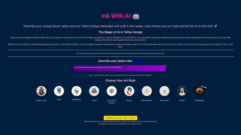 Ink With AI: Transforming Dream Tattoos into Unique Designs : AI-Powered Personalized Tattoo Art Instantly