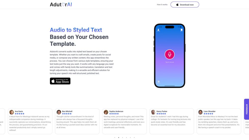 AdutorAI : Convert Audio to Styled Text, Customize & Elevate Content