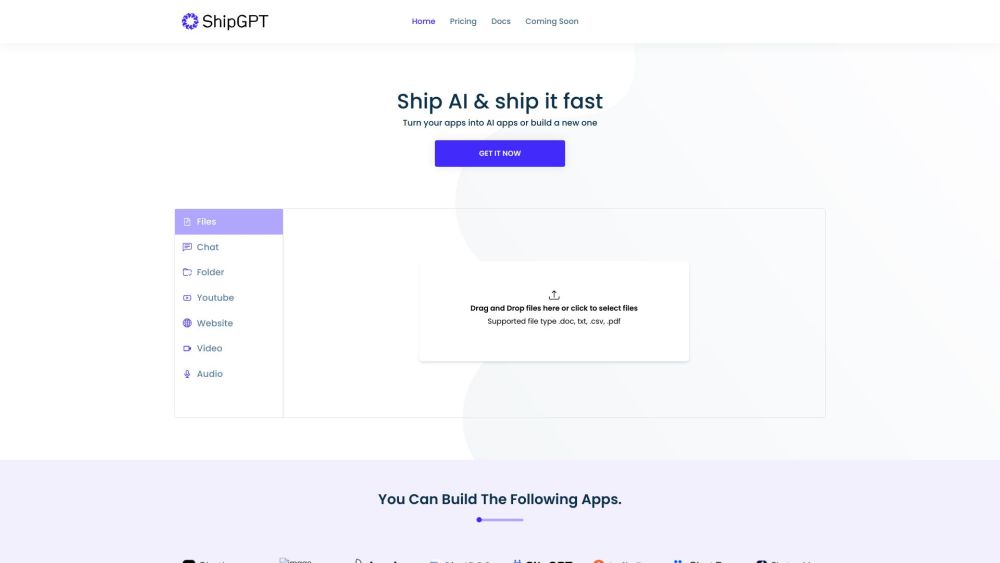 ShipGPT: AI-Powered Apps Fast, No Code Required