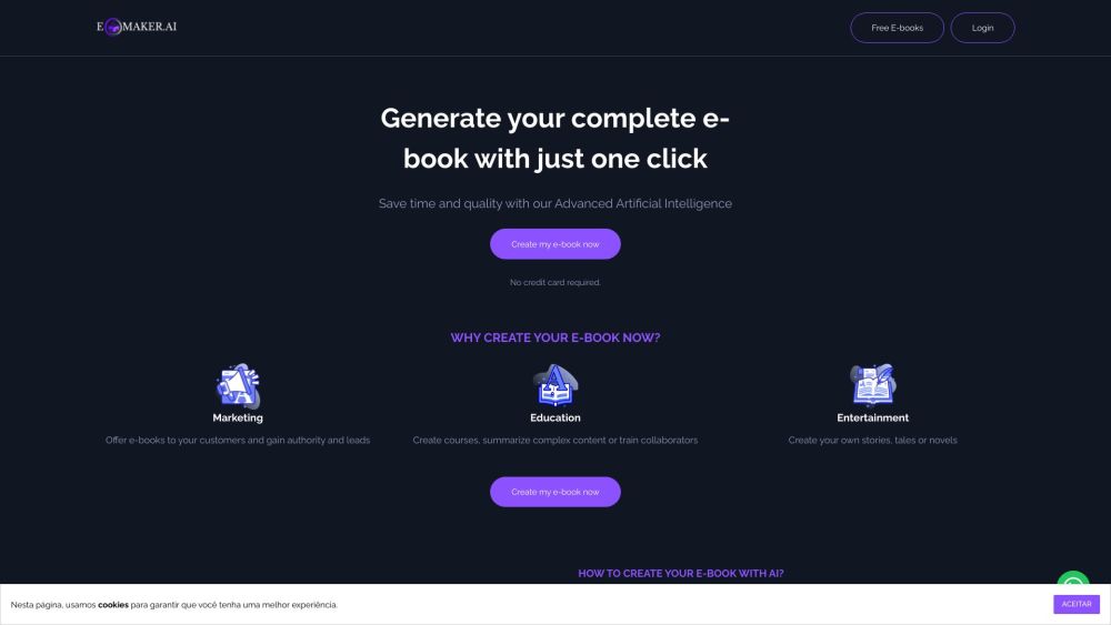 Ebook Maker : AI-Powered One-Click Ebook Creation Streamlined