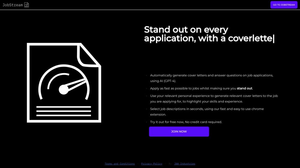 JobStream: AI-Enhanced, Tailored Apps & Cover Letters, Save Time