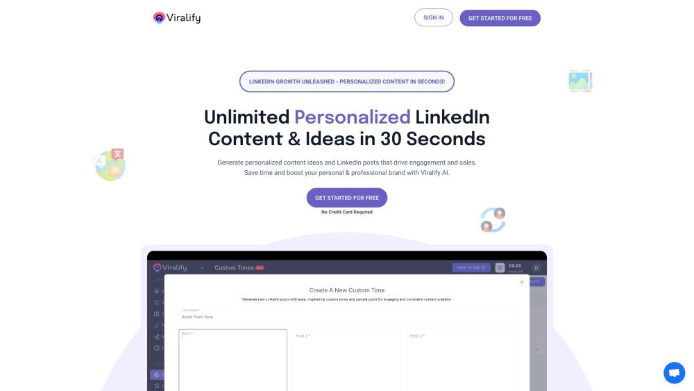 Viralify AI : Personalized LinkedIn Content for Engagement & Sales