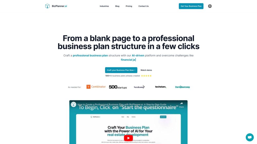 BizPlanner.ai: AI-Powered Business Plan Generator & Writer : Fast, Smart, Tailored Plans from Ideas