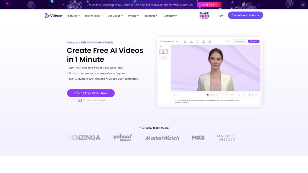 Vidnoz AI Tools: Free Automated Online Video Creation : Stunning, Effortless, AI-Powered