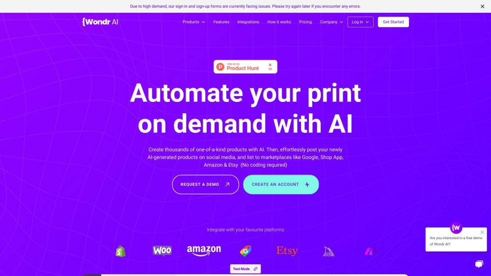 Wondr AI: Automate POD Store with AI for Shopify, Wordpress : No Coding Needed. Save Time, Boost Sales.