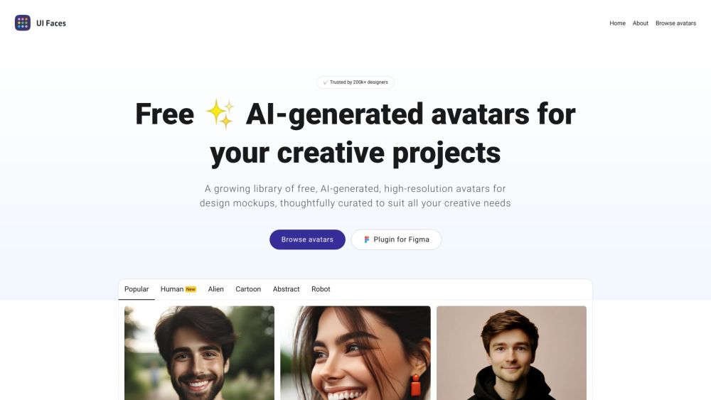 UI Faces: Free AI Avatars, Diverse & High-Res, No Sign-Up