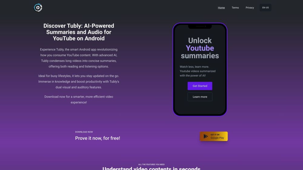 Tubly: AI Summaries, Read/Listen, Save Time, Boost Productivity