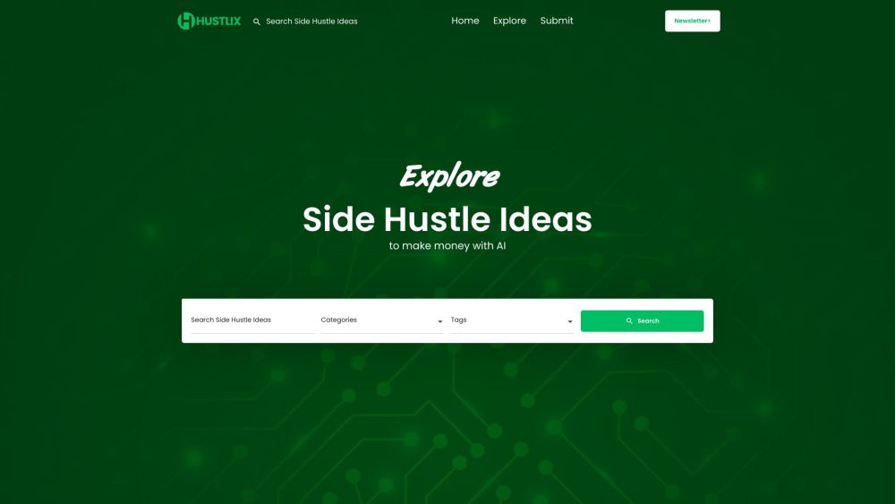 Hustlix: AI-Powered Search Engine for Side Hustle Ideas: 462+ Tailored Ideas, GPT Tech