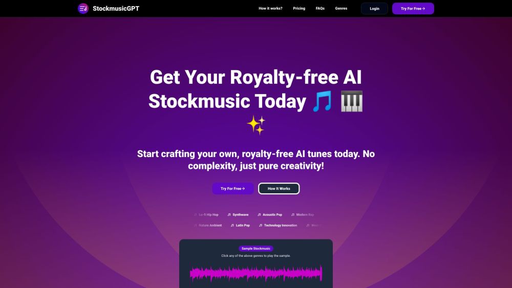 StockmusicGPT: Create Unlimited Custom AI Royalty-Free Music Tracks