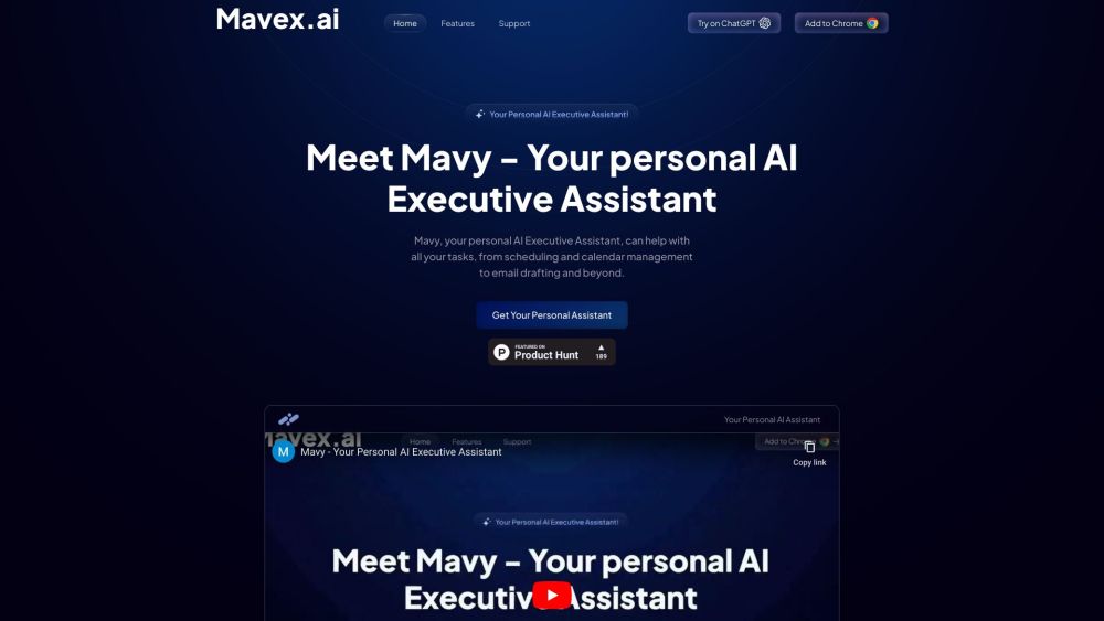 Mavex.ai: AI Assistant for Scheduling, Emails & Productivity Boost