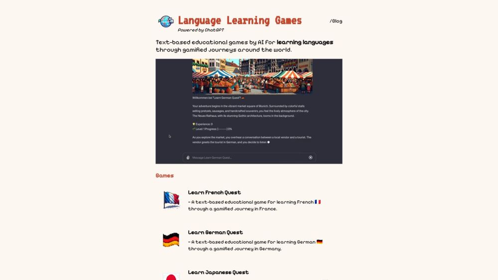 Language Learning Games by AI: Text-based Study with ChatGPT+ – Interactive Play Anytime, Anywhere