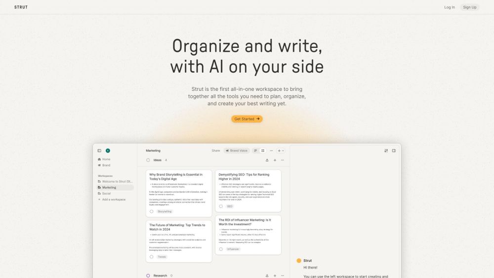 Strut: All-In-One Workspace For Planning, Organizing, Writing Made Easy