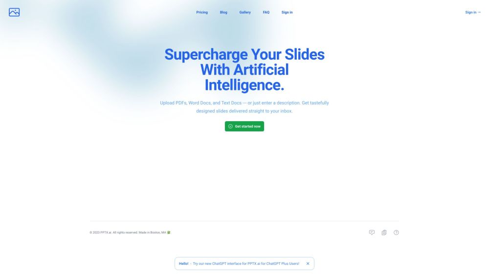 PPTX.ai: Transform Docs/Text to Stunning Slides, Effortless Presentations