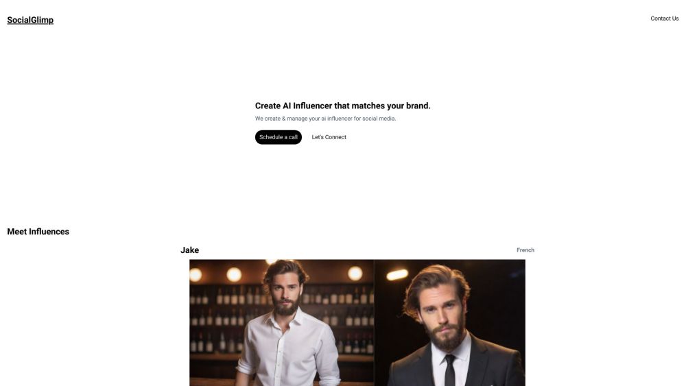SocialGlimp : AI Influencers for Brand Impact & Engagement