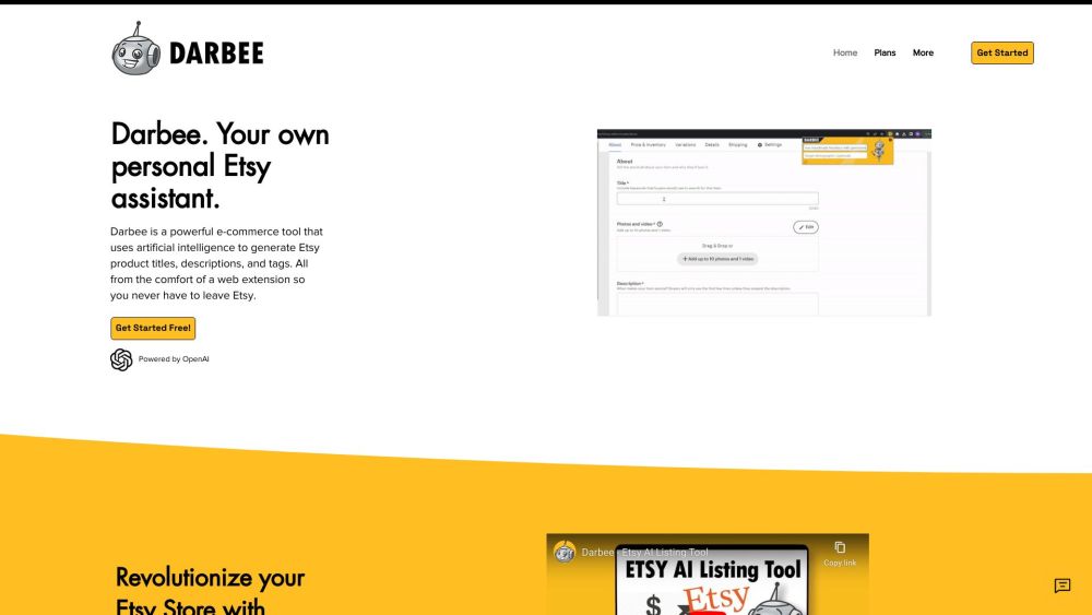 Darbee : AI-Crafted Titles, Descriptions & Tags for Etsy Success