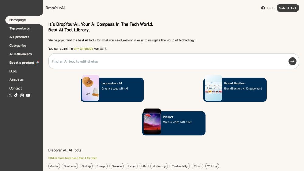 DropYourAI : Best AI Tools Directory for Ultimate Solutions