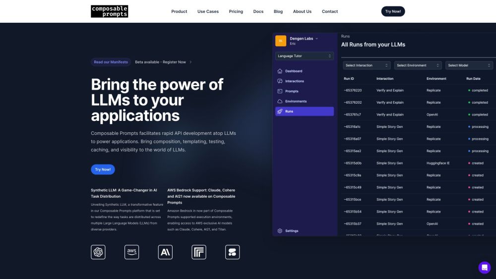 Composable Prompts: Prompt Engineering, API Deployment, Real-Time Insights
