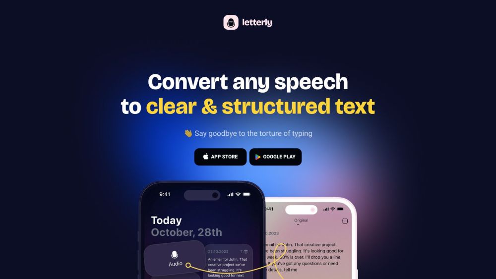 Letterly App: AI Speech to Text for Emails & Social Posts
